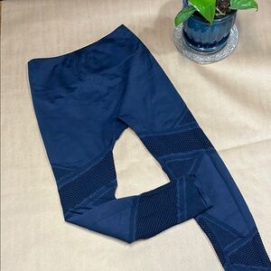 Fabletics Navy Blue Leggings with Mesh Detail Size Small
